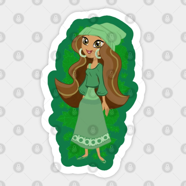 Little Green Vegan Girl Sticker by OCDVampire